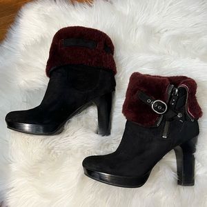 UGG burgundy topped heels